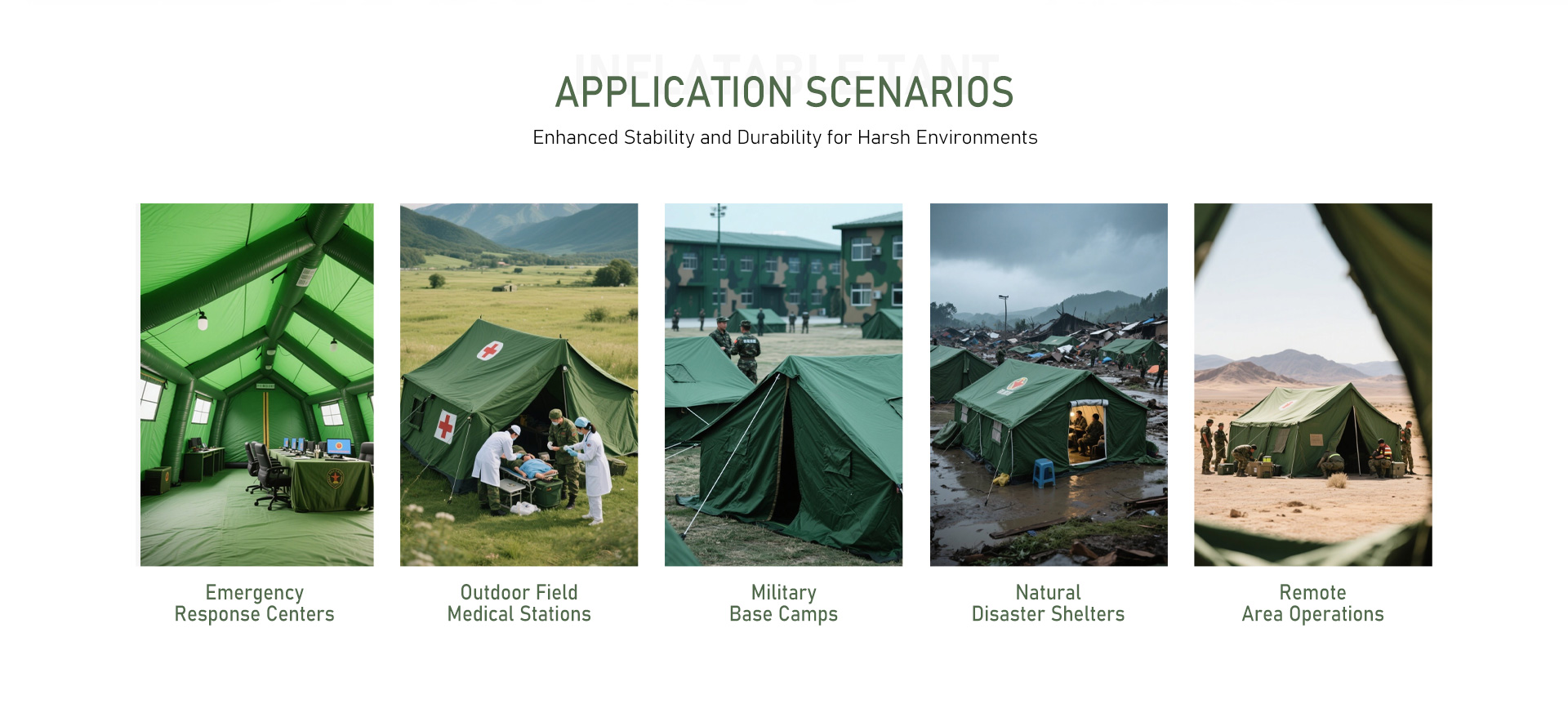 Application scenarios Emergency shelter tent,Rapid deployment tent,Inflatable field tent,Heavy duty rescue tent,Outdoor inflatable shelter