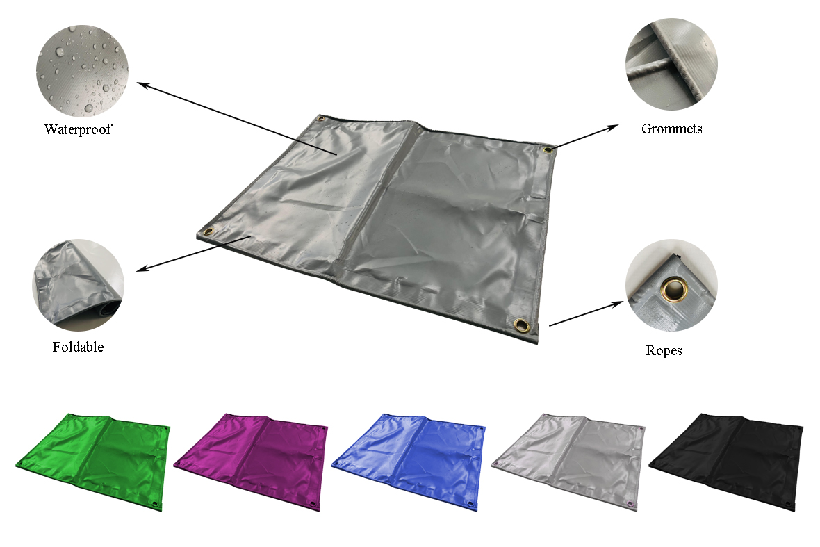 Gray Anti-UV PVC Fabric Coated Tarpaulin For Canopy