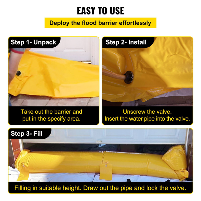 Flood Customized Tube for LTCANOPY Flood Barrier -Sandbag Alternative, Water Barrier for Flooding with Great Waterproof Effect, Reusable PVC Water Diversion Tubes, Flood Barriers (8)