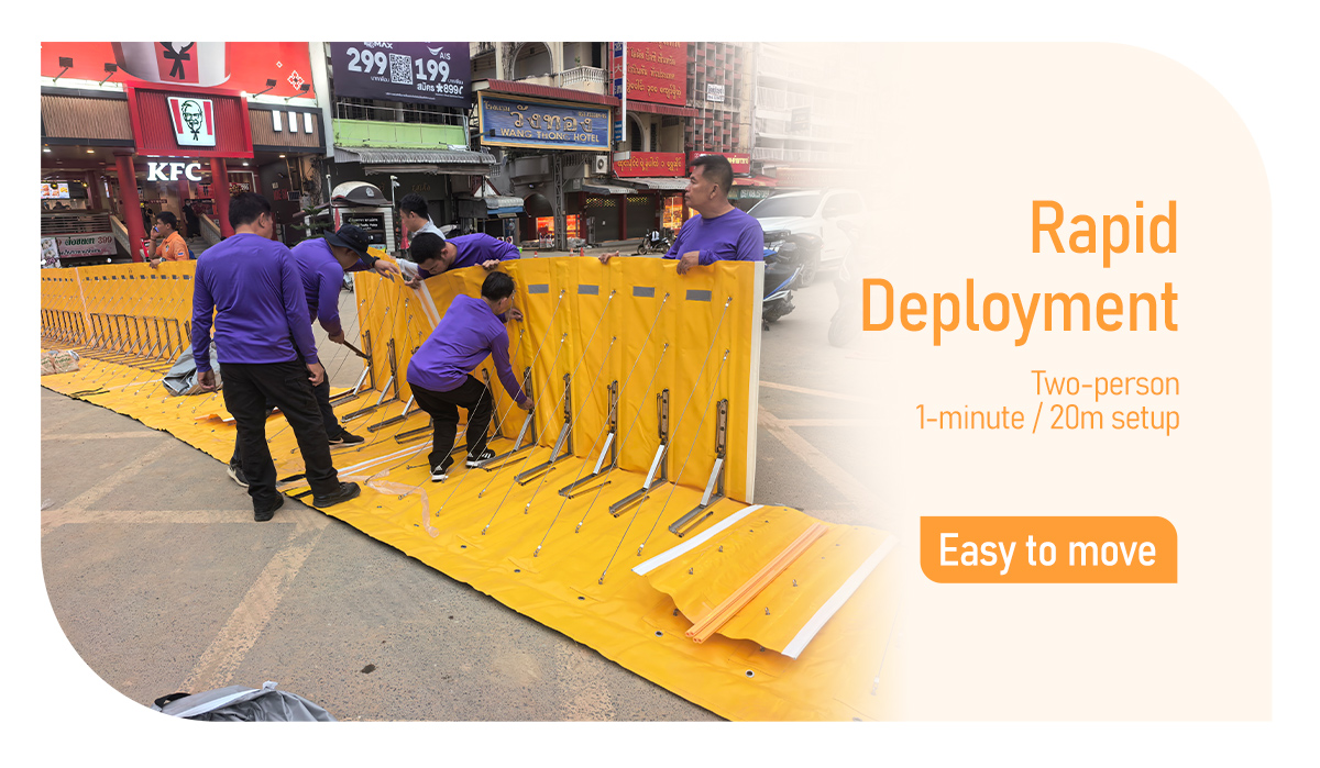 Yellow Flood Barrier,Flood Protection,Rapid Deployment Flood Barrier,flood barrier,flood barrier for sale