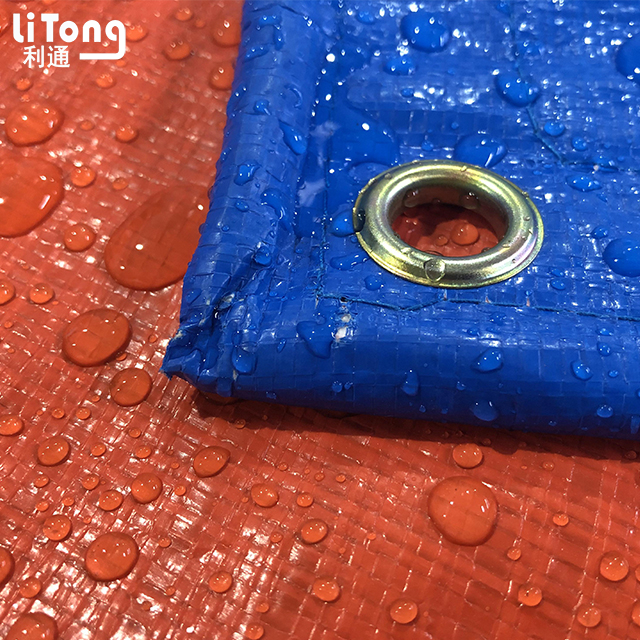 Blue And Red 220GSM Waterproof PE Tarpaulin For Hay Cover