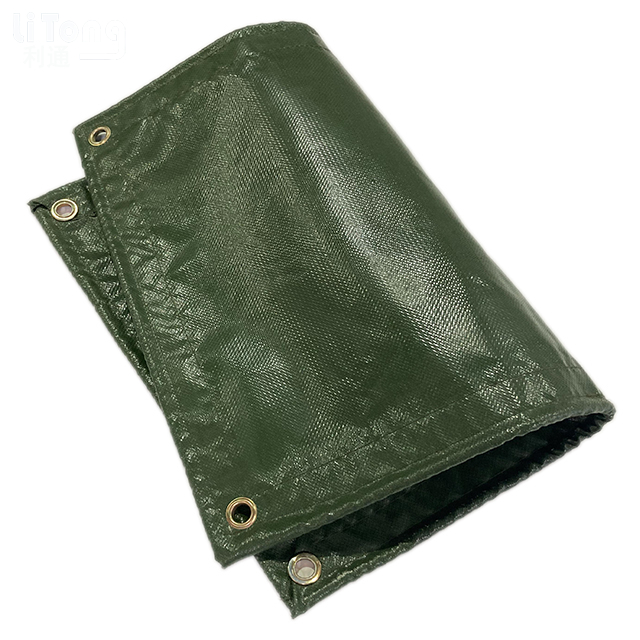 Green Fiberglass Tarpaulin For Industrial Acoustic Isolation Blanket