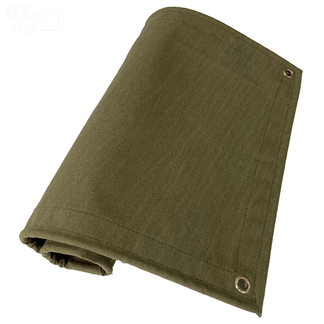 Green Canvas Coated Organic Silicon Tarp Anti-UV Tarpaulin For Truck Tarps