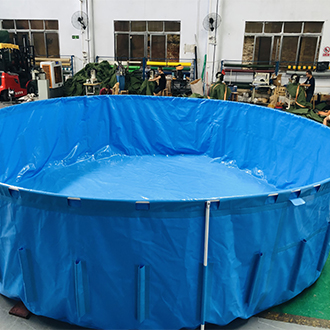 round biofloc tarpaulin of heavy duty pvc tarp fish farming pond supplier foshan litong fanpeng factory