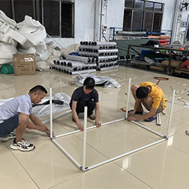 pvc fish tarpaulin pond installing by foshan litong fanpeng tarpaulin factory in china