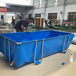 blue rectangle biofloc tarpaulin feed fish supplier foshan litong fanpeng tarpaulin factory in china
