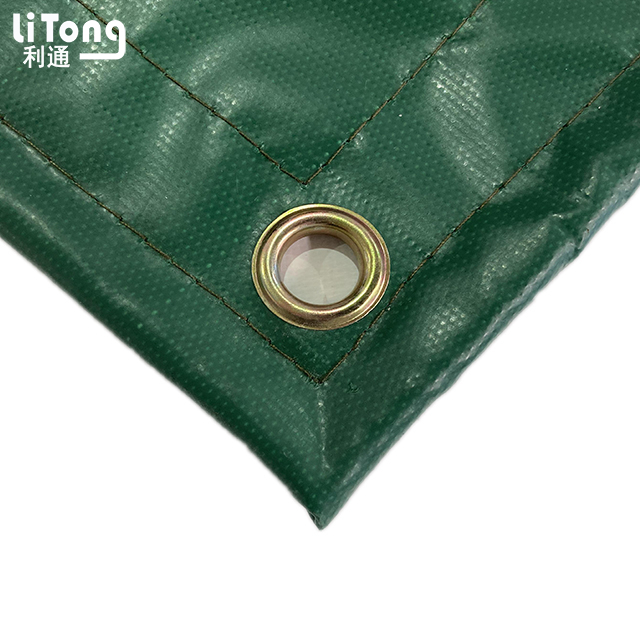 Green Flame Resistant PVC Knife Coated Tarp For Lorry Cover