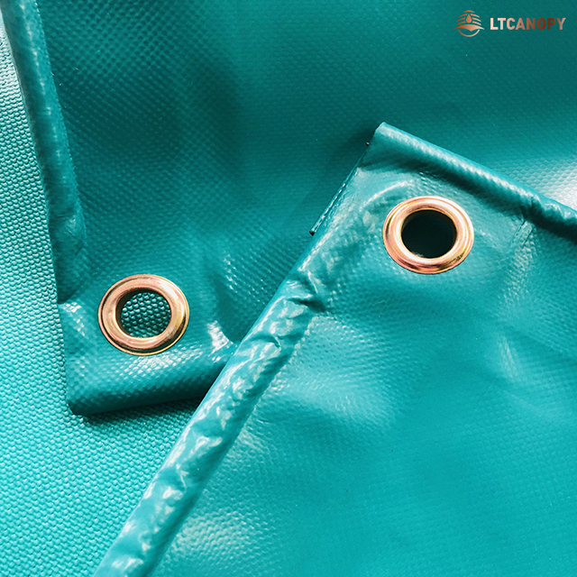 Light Green Tear Resistant PVC Fabric Coated Tarp For Membrane