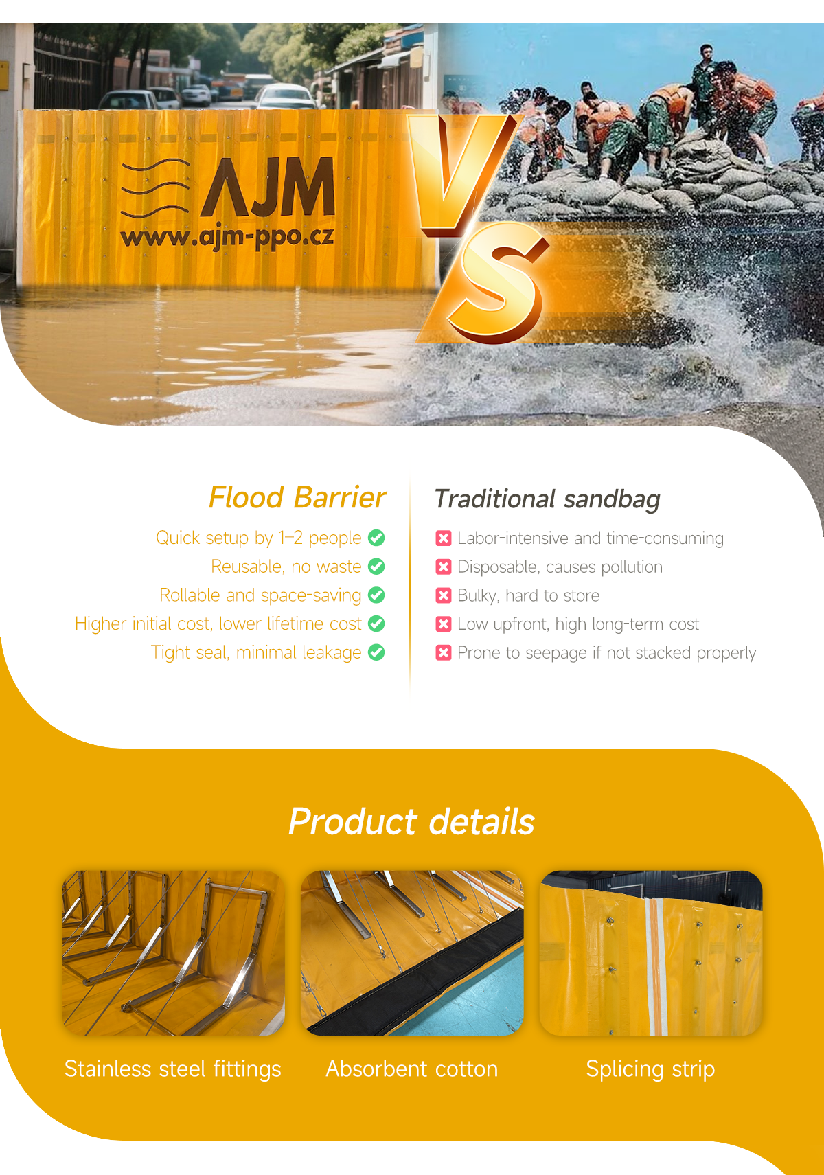 Yellow flood defense barrier,Flood Barrier,PVC flood barrier,Flood barrier manufacturers,Retractable flood barrier