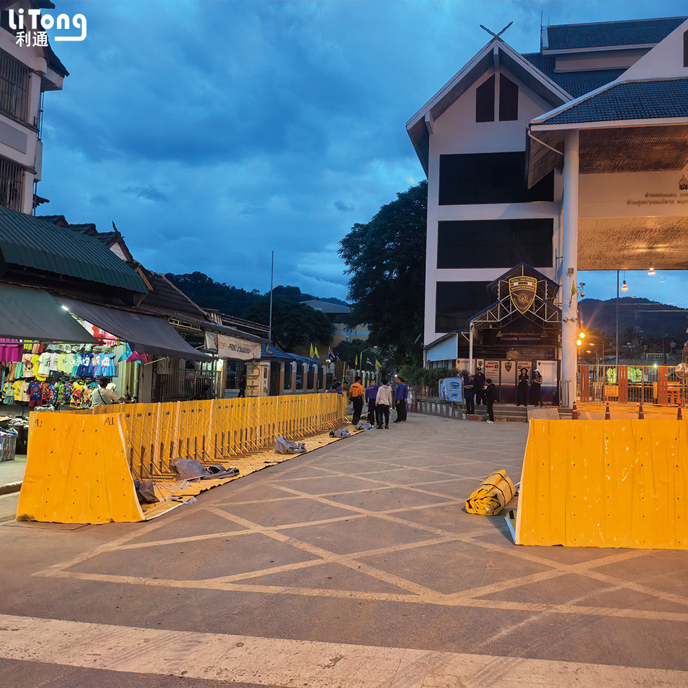 LTCANOPY Yellow Flood Barrier Deployed in Mae Sai River, Thailand