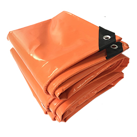 orange pvc mesh coated tarpaulin for container cover supplier by foshan litong fanpeng ltd factory