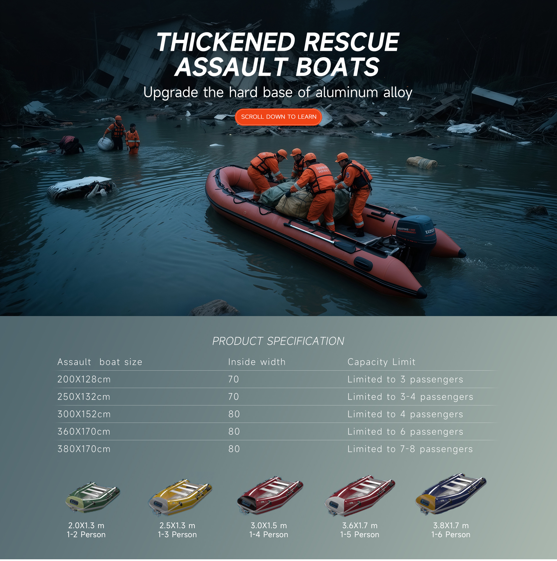 Heavy Duty Rescue Boat,Aluminum Floor Inflatable Boat,PVC Emergency Rescue Boat,Military Grade Rescue Raft,4.2m Inflatable Rescue Boat