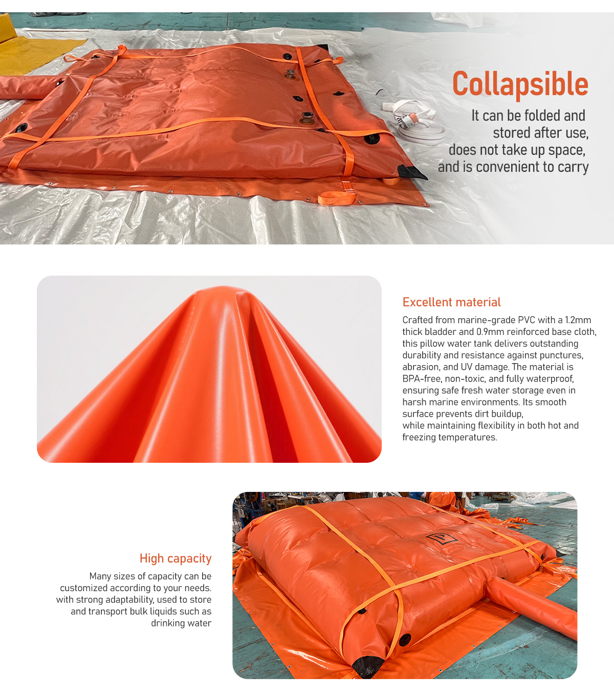 PVC boat water tank,pillow water bladder for boats,marine fresh water storage tank,portable boat water container,anchoring boat water bladder