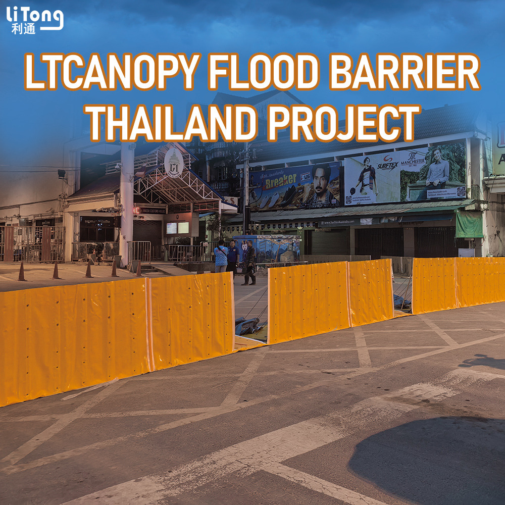 LTCANOPY Yellow Flood Barrier Deployed in Mae Sai River, Thailand
