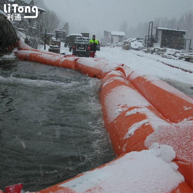 Orange Anti Aging Abrasion Resistant PVC Mesh Coated Tarpaulin For Durable Flood Protection Tube