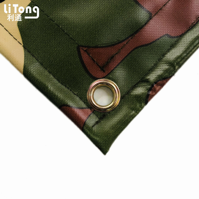 Camouflage High Quality PVC Heave Duty Mesh Fabric Coated Tarp For Army Truck Cover