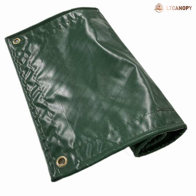 Green High Temperature Resistant PVC Coated Tarpaulin For Acoustic Blanket