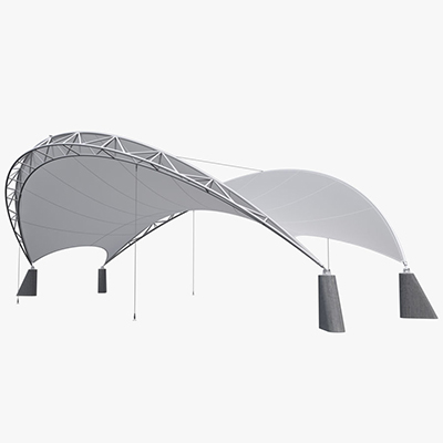 Metal frame tensile structure Tensile roof supplier foshan litong fanpeng tarp factory