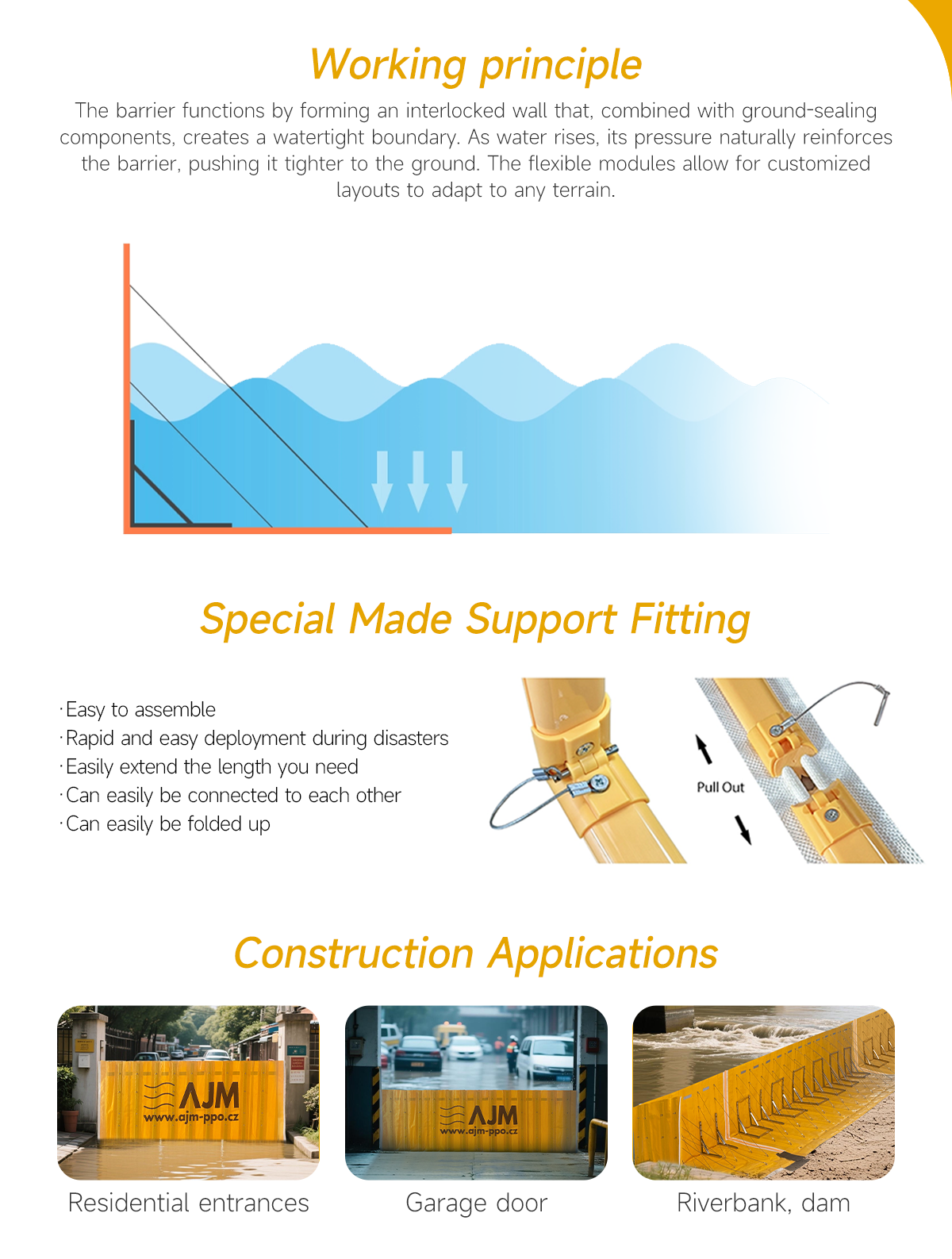 Yellow flood defense barrier,Flood Barrier,PVC flood barrier,Flood barrier manufacturers,Retractable flood barrier