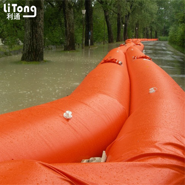 Orange Anti Aging Abrasion Resistant PVC Mesh Coated Tarpaulin For Durable Flood Protection Tube