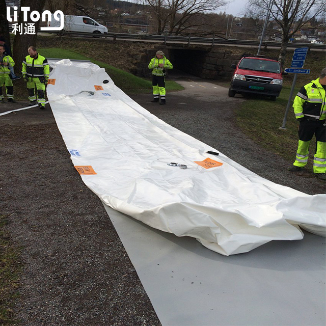 White PVC Mesh Coated Tarpaulin For Inflatable Flood Barriers