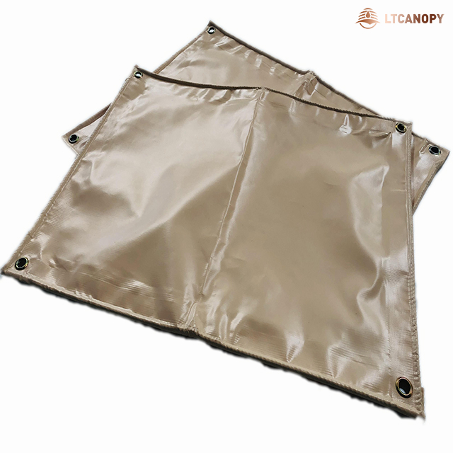khaki ECOFriendly PVC Mesh Fabric Coated Tarpaulin For Pick Up Truck