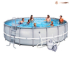 Portable pvc inflatable Rectangular / Round Metal Frame Swimming Pool