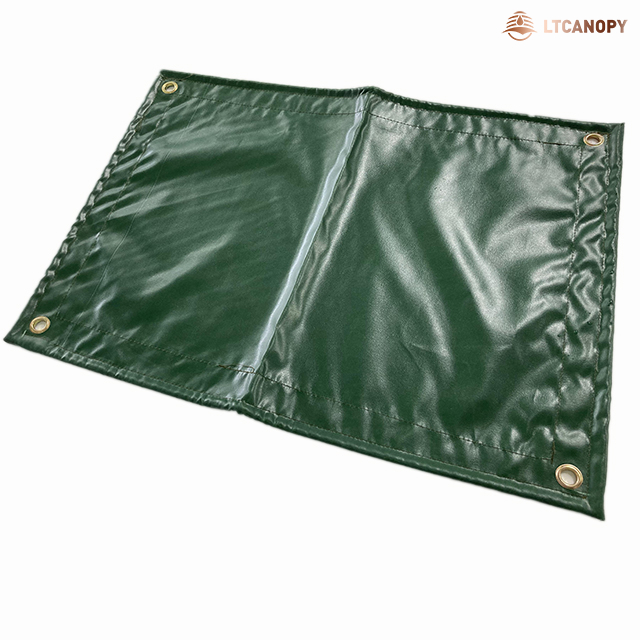 Green High Temperature Resistant PVC Coated Tarpaulin For Acoustic Blanket