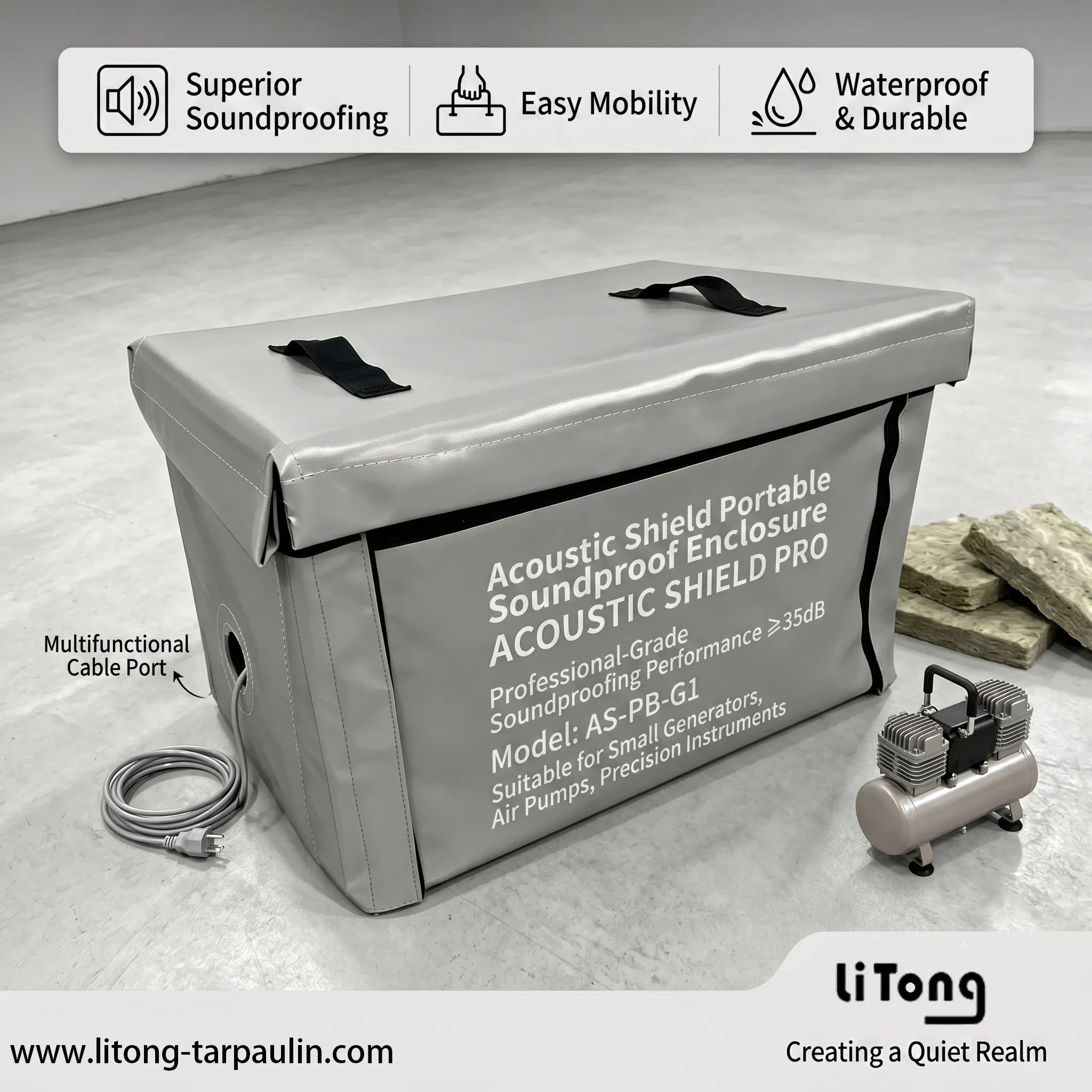 Flexible Fabric Soundproof Enclosure Box – The Ultimate Mobile Noise Control Solution for Industrial Equipment