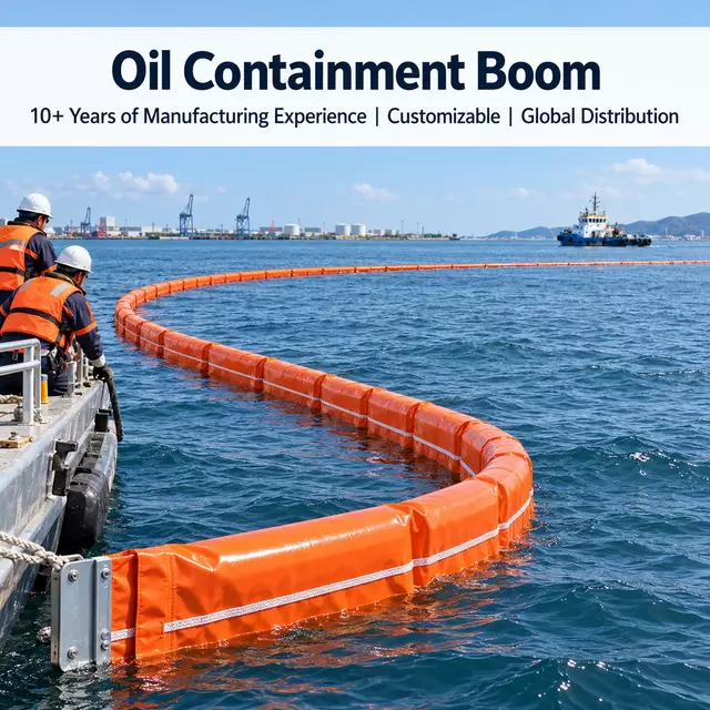Foam Filled Oil Boom for Marine Spill Containment