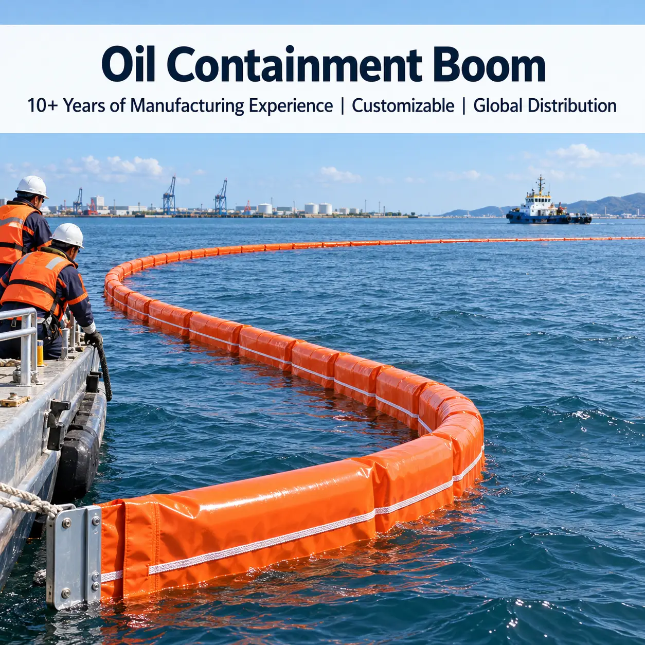 Foam Filled Oil Boom for Marine Spill Containment