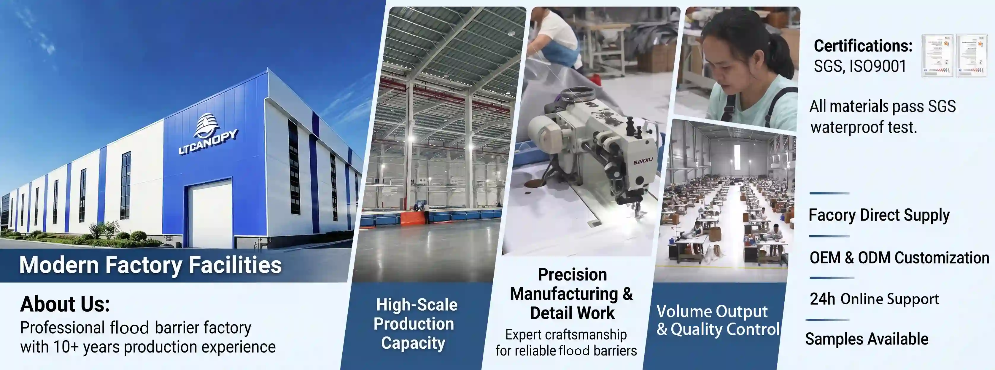 Modern factory overview of movable flood barrier production supplier